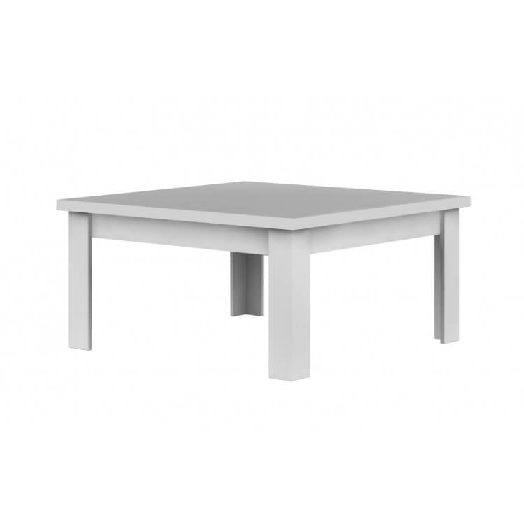 Table basse design carrée laquée blanche Alliance