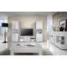 Meuble TV design laqué blanc Alliance