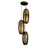 Suspension industrielle 3 lampes en métal bronze antique Celeste