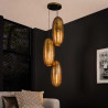 Suspension industrielle 3 lampes en métal bronze antique Celeste