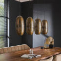 Suspension industrielle 4 lampes en métal bronze antique Celeste