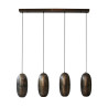 Suspension industrielle 4 lampes en métal bronze antique Celeste