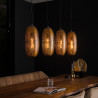 Suspension industrielle 4 lampes en métal bronze antique Celeste