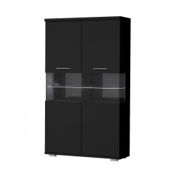Vitrine design laquée noire avec éclairage Diamant