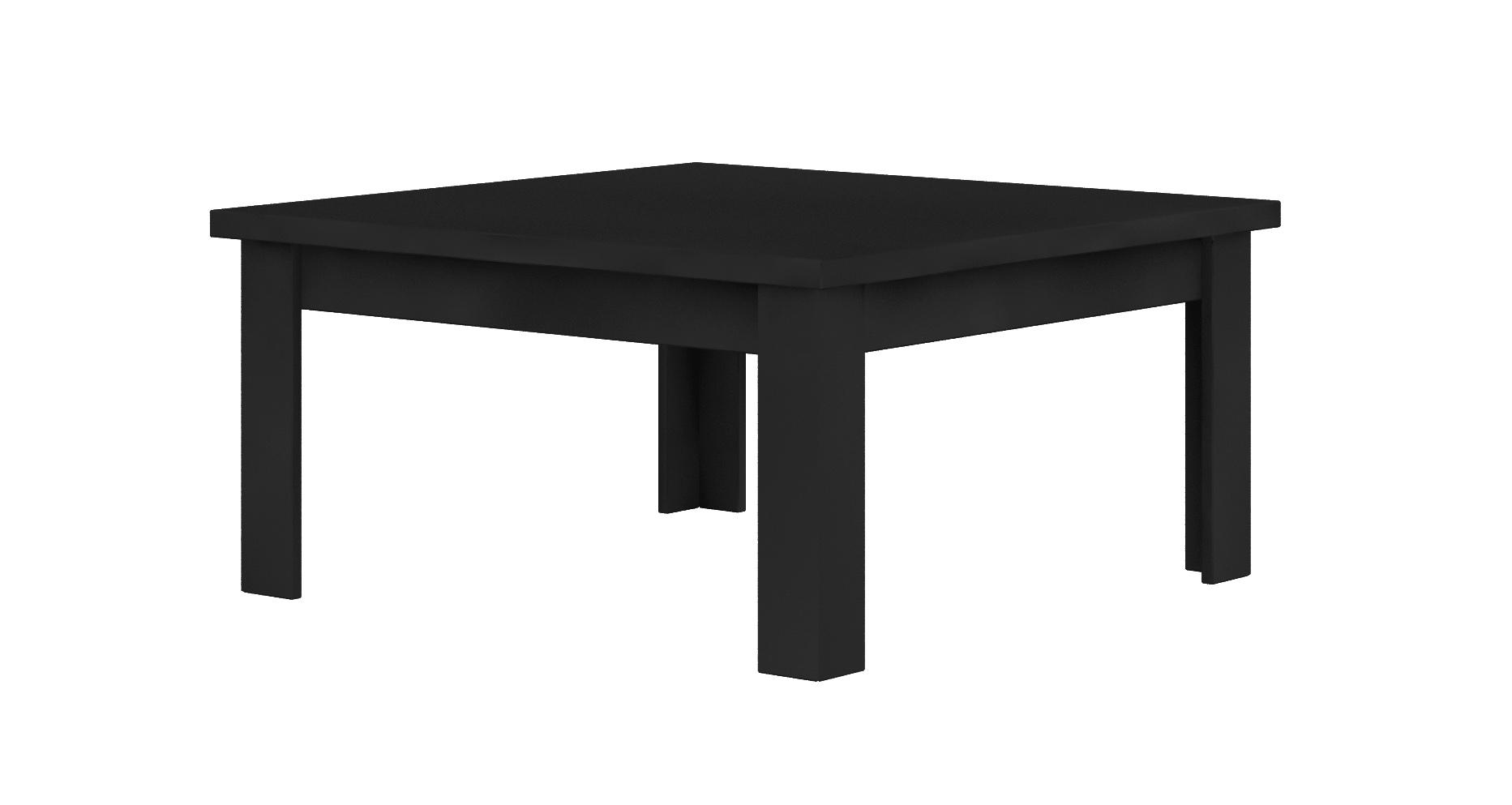Table basse design carrée laquée noire Diamant