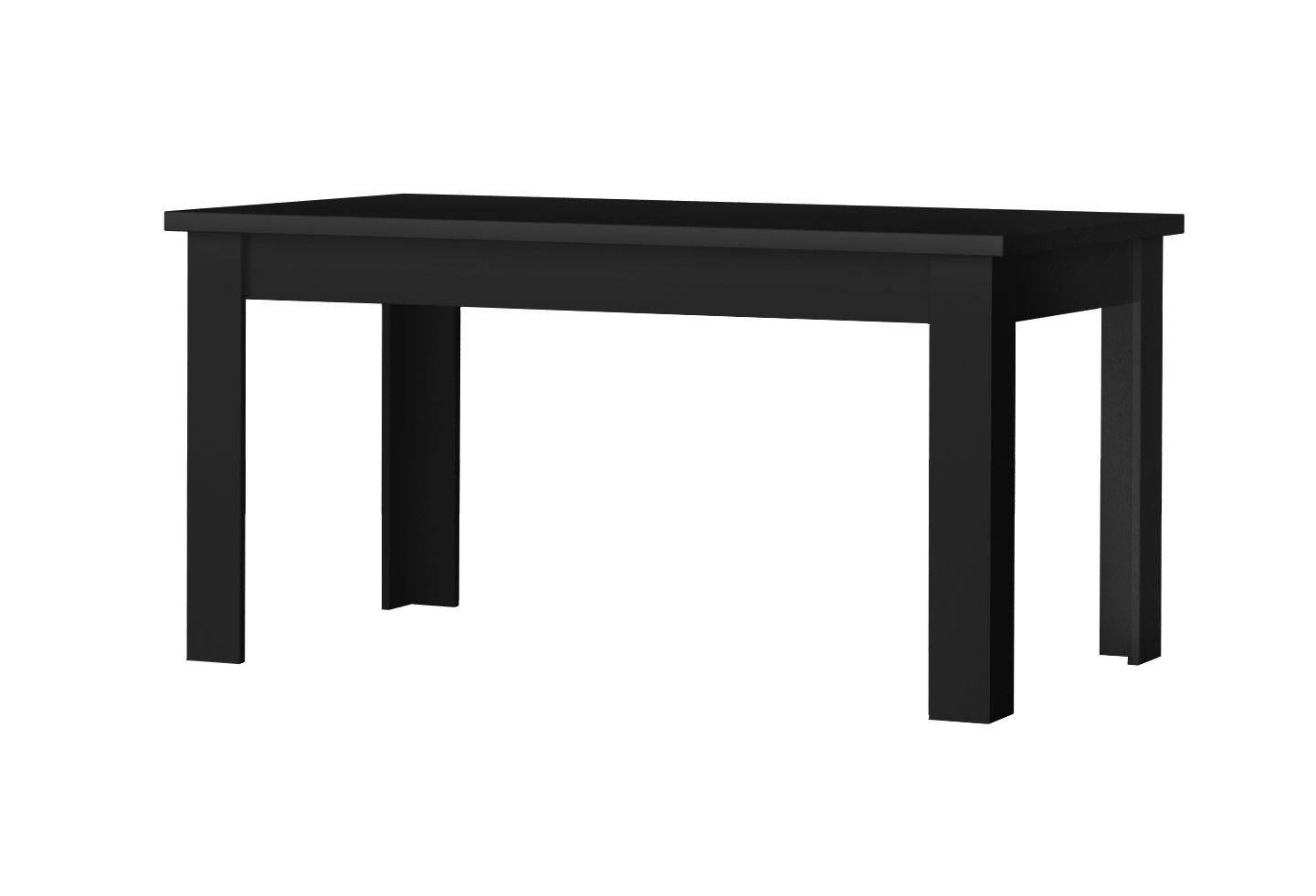 Table de salle à manger design rectangulaire laquée noire Diamant