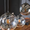 Suspension moderne en verre fumé bicolore 6 lampes Mirella