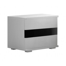 Chevet design 2 tiroirs noir et blanc Thalis