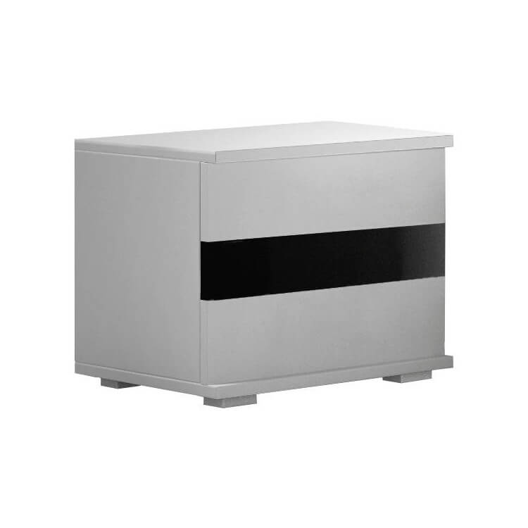 Chevet design 2 tiroirs noir et blanc Thalis