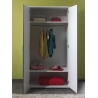 Armoire 2 portes contemporaine blanche et grise Joss