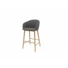 Tabouret en tissu avec pieds bois massif Elton