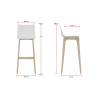 Tabouret en PVC et pieds bois massif Omalet