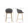 Tabouret en tissu avec pieds bois massif Elton