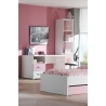 Bureau contemporain 2 tiroirs blanc et rose Eglantine