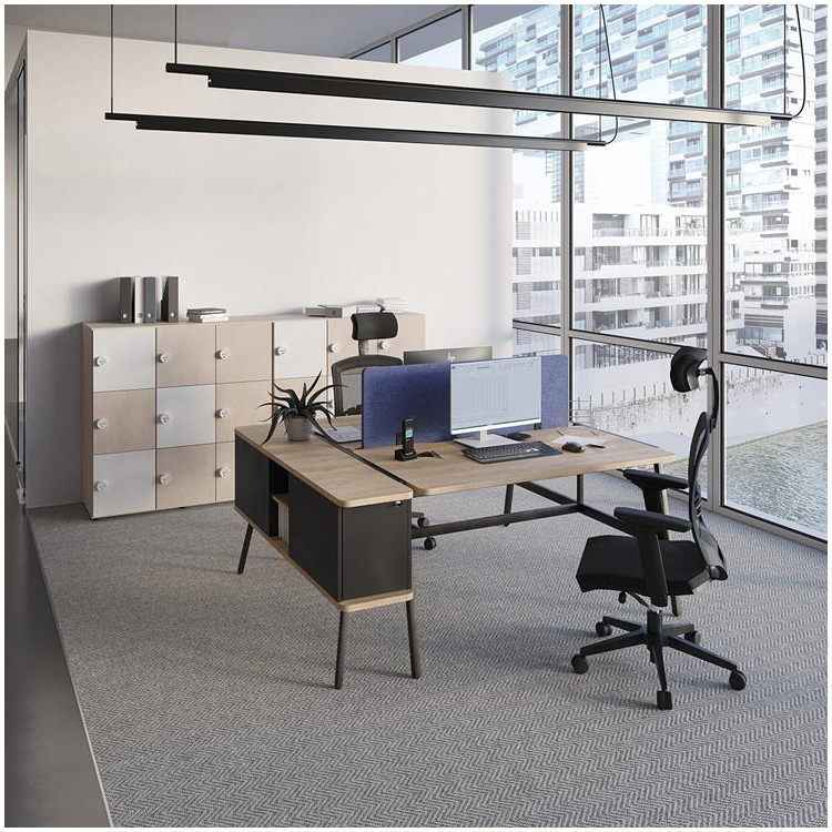 Panneau de séparation frontal en tissu acoustique pour bench Domino