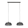 Suspension industrielle 2 lampes en métal noir Corina