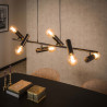 Suspension industrielle en métal anthracite 6 lampes Magic