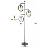 Lampadaire industriel en métal anthracite Eline