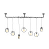 Suspension industrielle en métal anthracite 7 lampes Eline