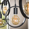 Suspension industrielle en métal anthracite 7 lampes Eline