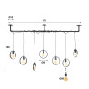 Suspension industrielle en métal anthracite 7 lampes Eline