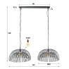 Suspension moderne en métal anthracite 2 lampes Cevenne