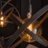 Suspension industrielle en métal noir arctique 2 lampes Roselia