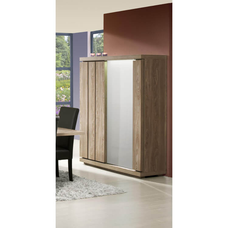 Vaisselier/argentier contemporain portes coulissantes coloris memphis oak Jenco