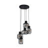 Suspension étagée vintage 5 lampes en métal anthracite Manille