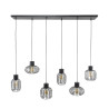 Suspension étagée vintage 6 lampes en métal anthracite Manille