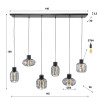 Suspension étagée vintage 6 lampes en métal anthracite Manille