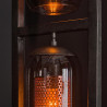 Lampadaire tour vintage 3 lampes en verre fumé Rosace