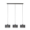 Suspension industrielle 3 lampes en métal noir arctique Priscillia