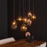 Suspension vintage 7 lampes en verre Mistie