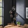 Suspension vintage 5 lampes en verre Mistie