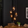 Suspension vintage 5 lampes en verre Mistie