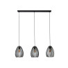 Suspension moderne 2 lampes en métal marron noir Stripe