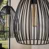 Suspension moderne 2 lampes en métal marron noir Stripe