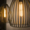Suspension moderne 2 lampes en métal marron noir Stripe