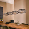 Suspension moderne en métal marron noir 4 lampes Corky