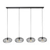 Suspension moderne en métal marron noir 4 lampes Corky