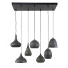 Suspension contemporaine en métal perforé 7 lampes Raphie