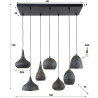 Suspension contemporaine en métal perforé 7 lampes Raphie