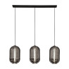 Suspension vintage 3 lampes en verre chromé Misty