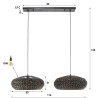 Suspension style nature en jacinthe d'eau 2 lampes Roso