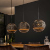 Suspension style nature en jacinthe d'eau 3 lampes boule Roso