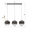Suspension style nature en jacinthe d'eau 3 lampes boule Roso