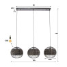 Suspension style nature en jacinthe d'eau 3 lampes boule Roso