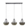 Suspension style nature en jacinthe d'eau 3 lampes cônes Roso