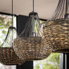 Suspension style nature en jacinthe d'eau 3 lampes cônes Roso